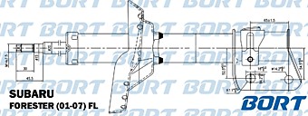Стойка амортизационная газомасляная передняя левая G22050028L/334371/334343