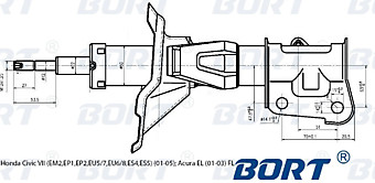Стойка амортизационная газомасляная передняя левая G22250109L/331009/B3205/B4021